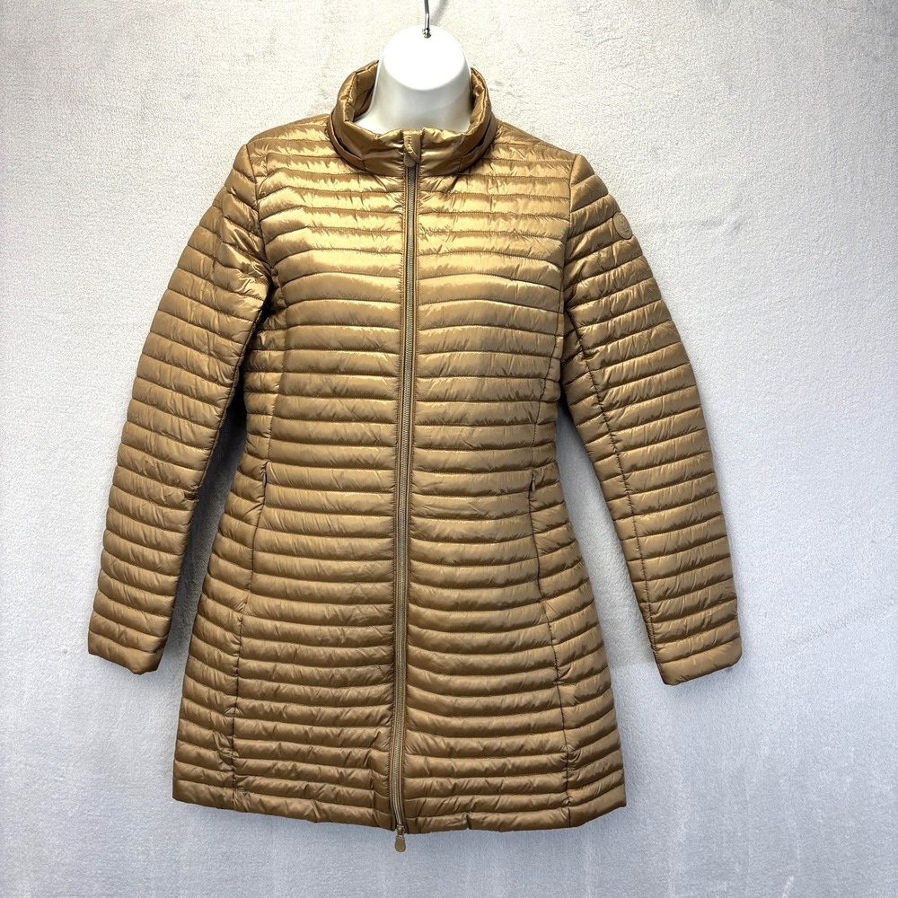 Save The Duck Ultra Light Puffer Jacket Womens 0 / XS Gold Plumtech Breathable